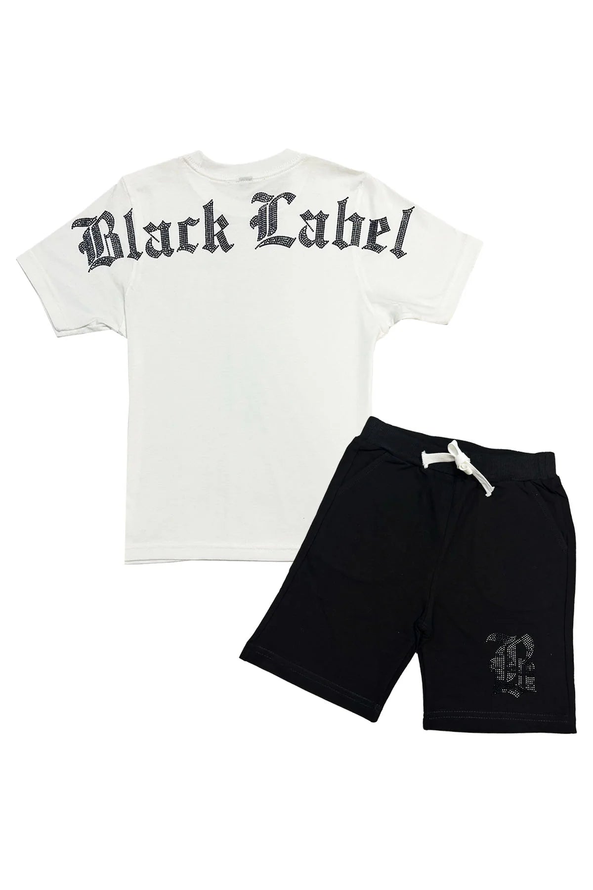 Black Label Black Bling Crew Neck T-Shirt and Cotton Shorts Set "Kids"