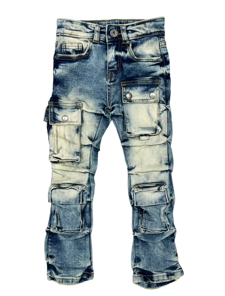 Focus Cgo Distressed Staked Flare Vintage Denim Toddler