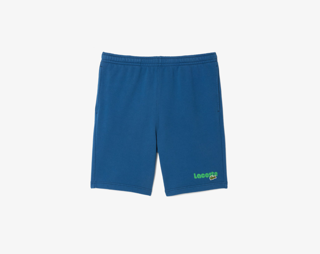 LACOSTS MEN'S WASHED EFFECT PRINTED BLUE SHORTS