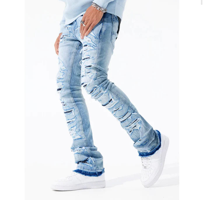 Jordan Craig Martin Stacked Flare Sky Blue Denim