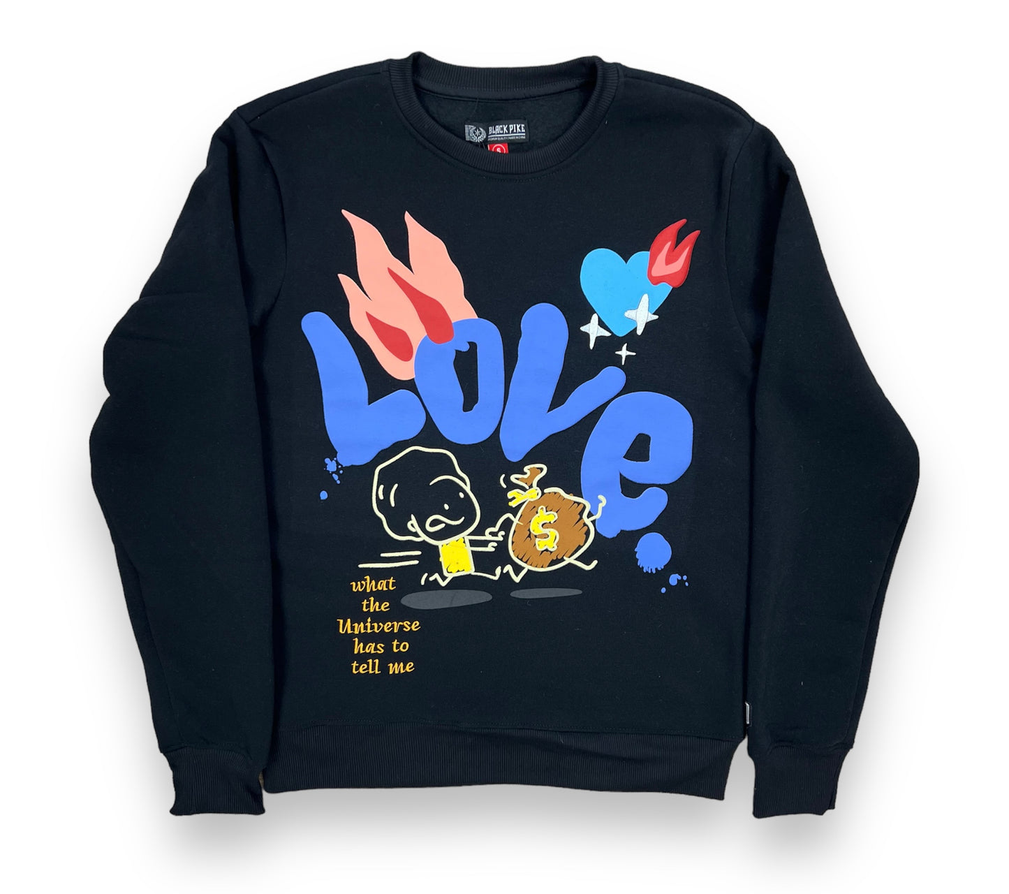 Black Pike Love Black Fleece Crew Neck