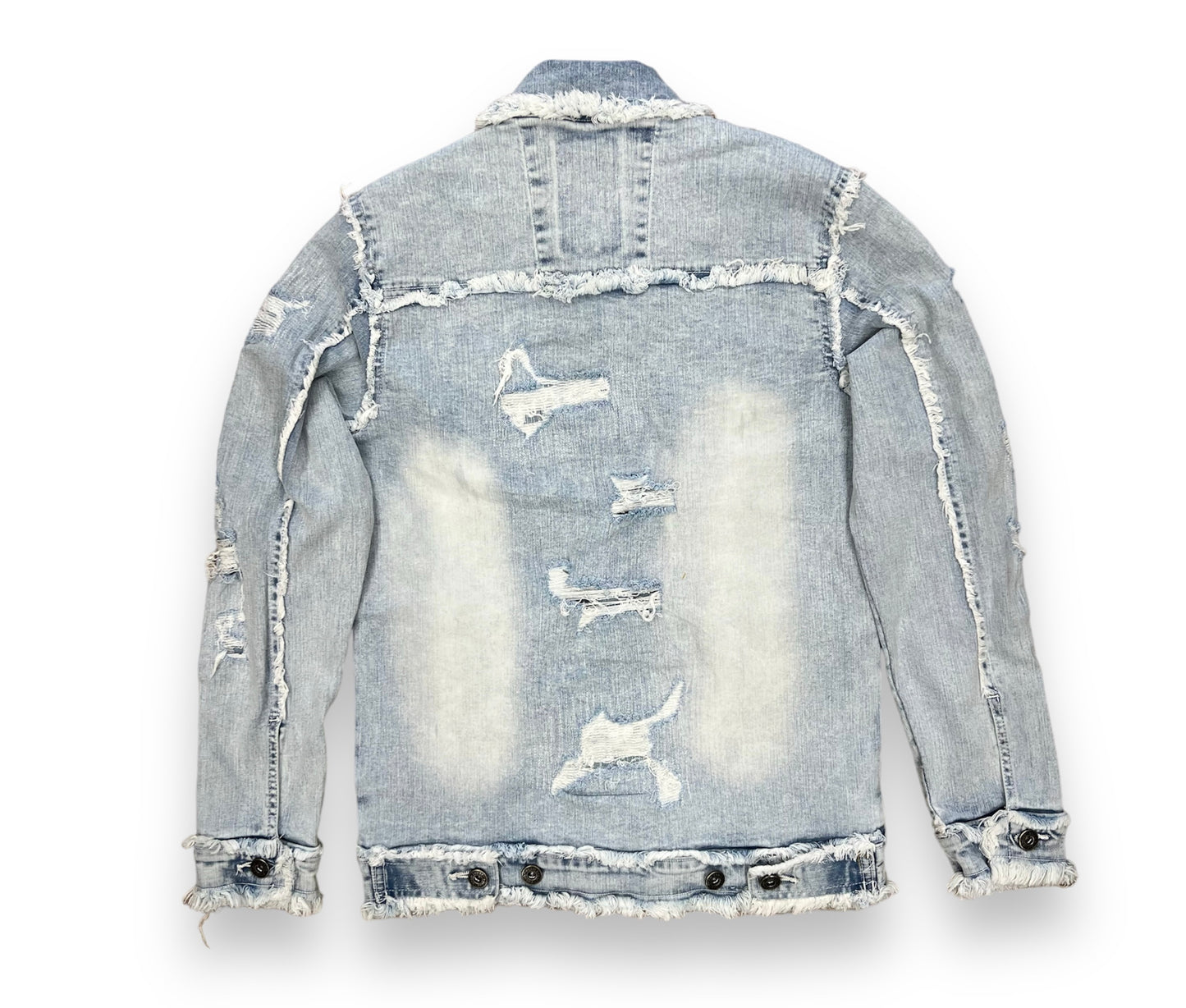 Focus Denim Heavy Dstrssd Ice Blue Denim Jacket