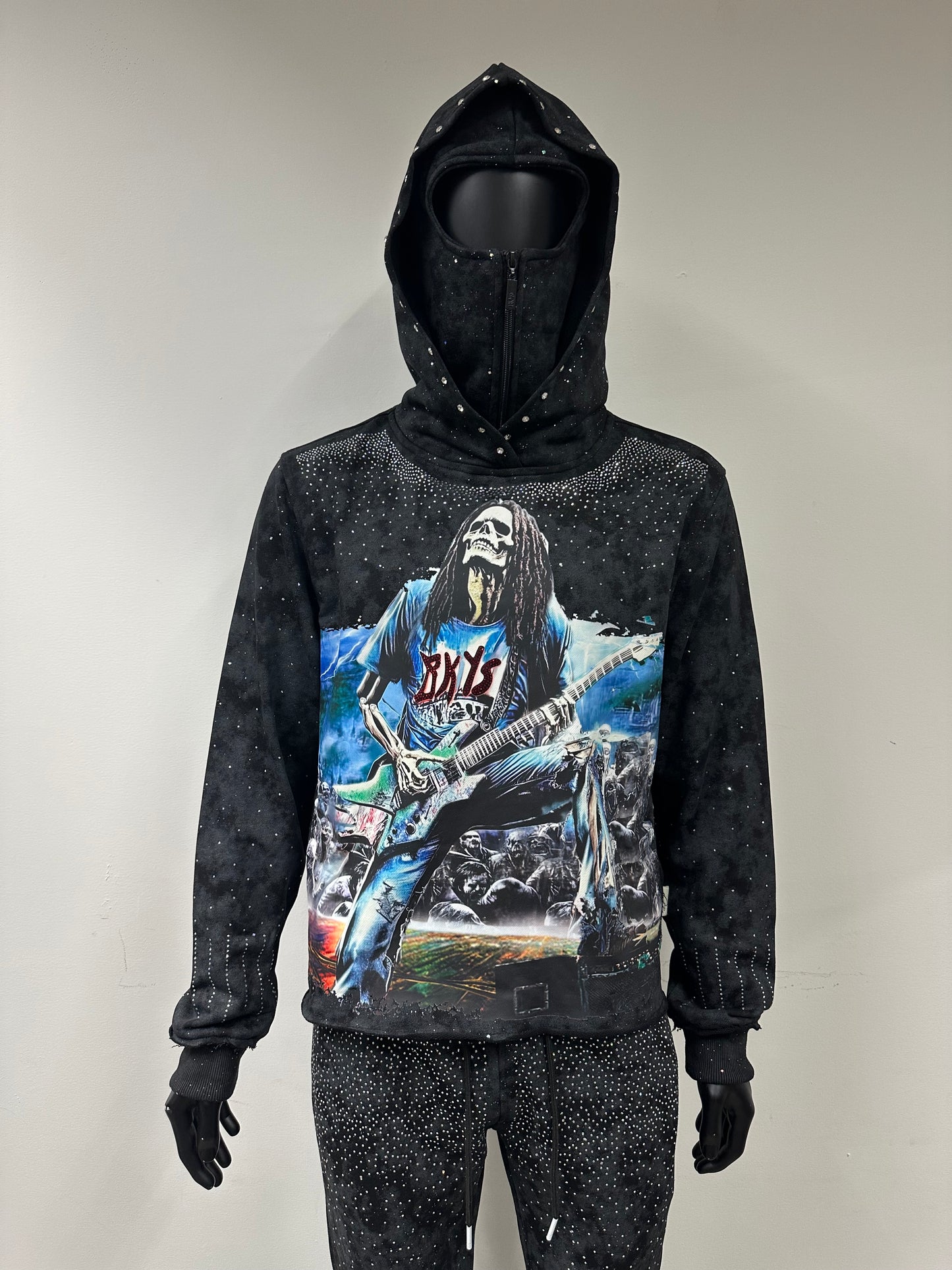 Bkys Fear No Art Black Cropped Hoodie