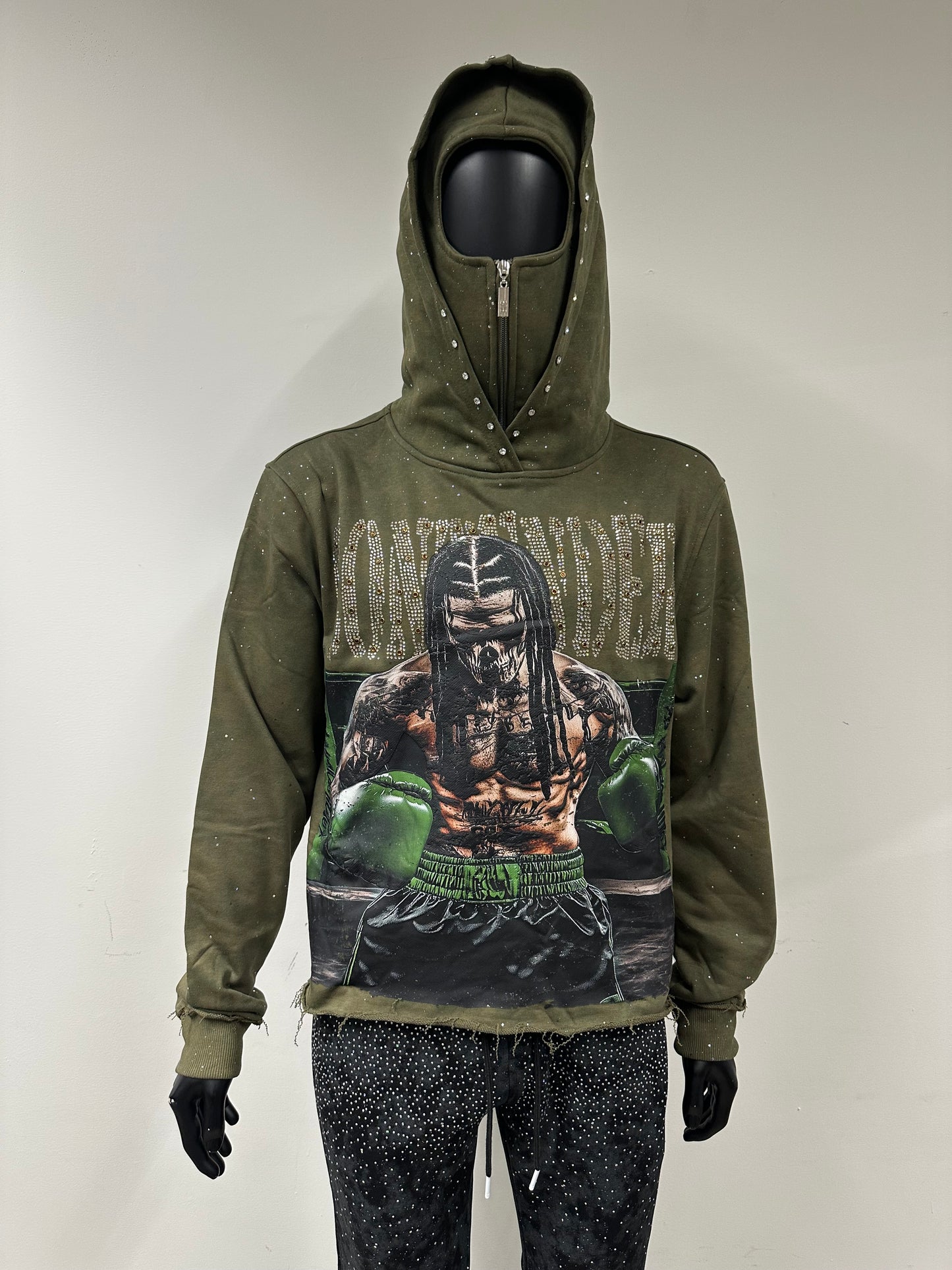 Bkys Contender Olive Cropped Hoodie