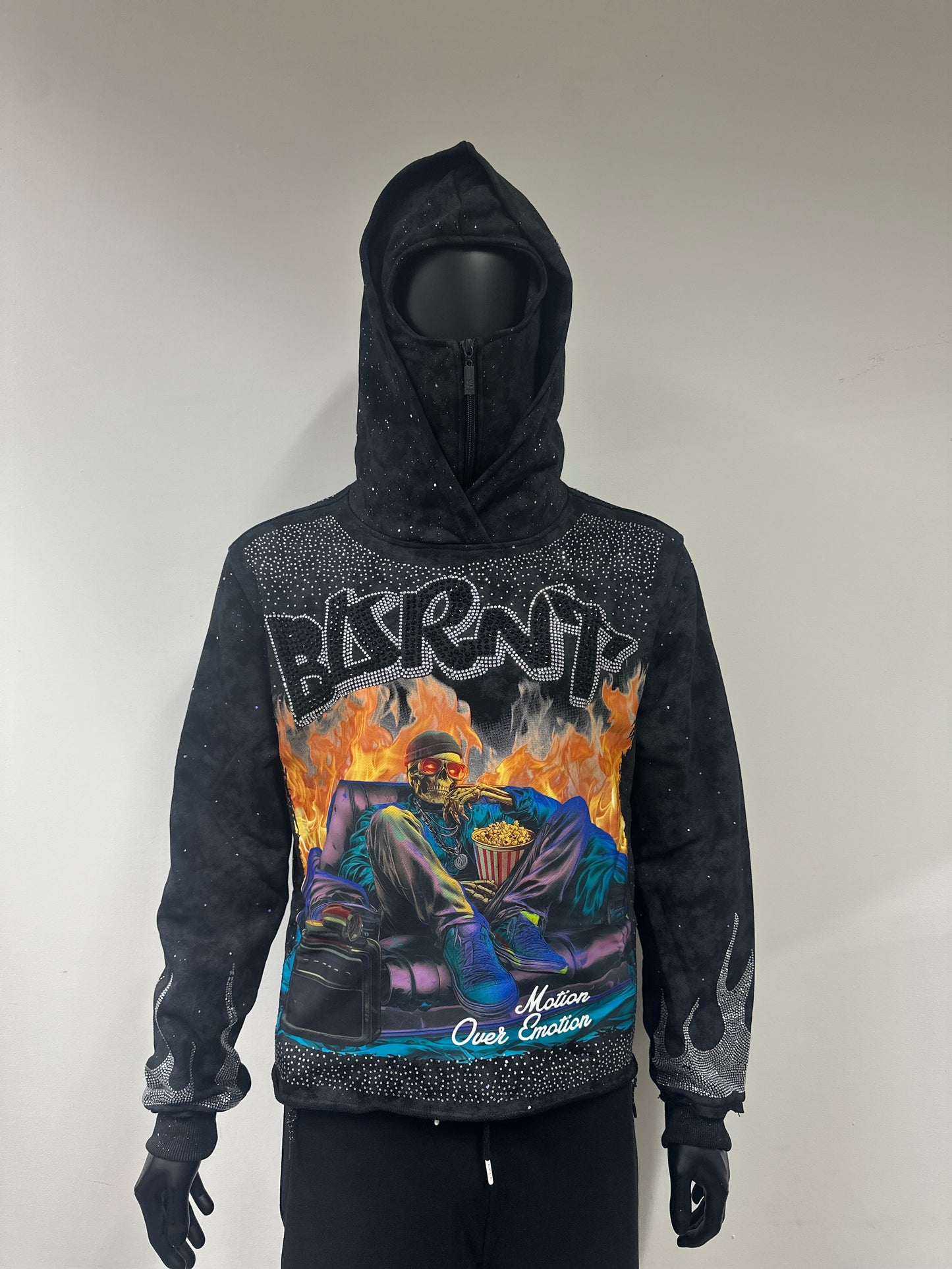 Bkys Burnt Black Cropped Hoodie