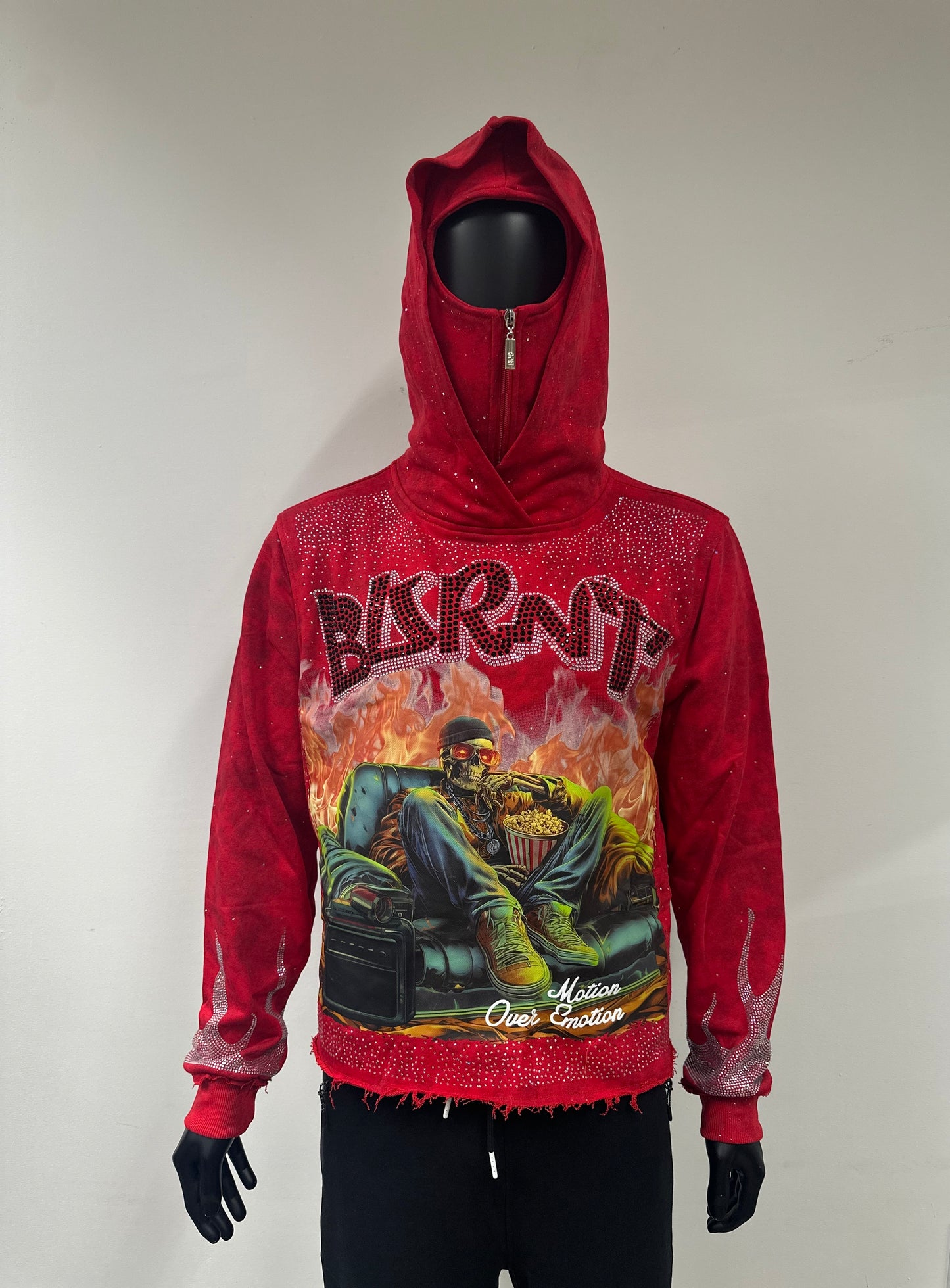 Bkys Burnt Red Cropped Hoodie
