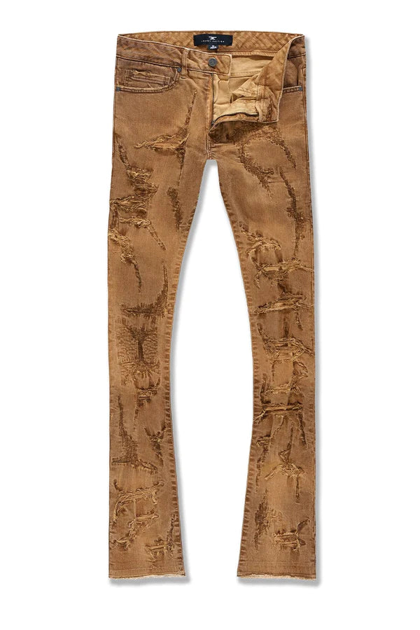 Jordan Craig Martin - Santorini Stacked Flare Wheat Denim Jeans