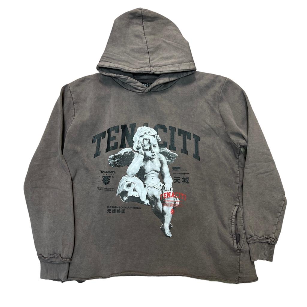 TENACITI ANGEL CROPPED HOODIE ASH BROWN