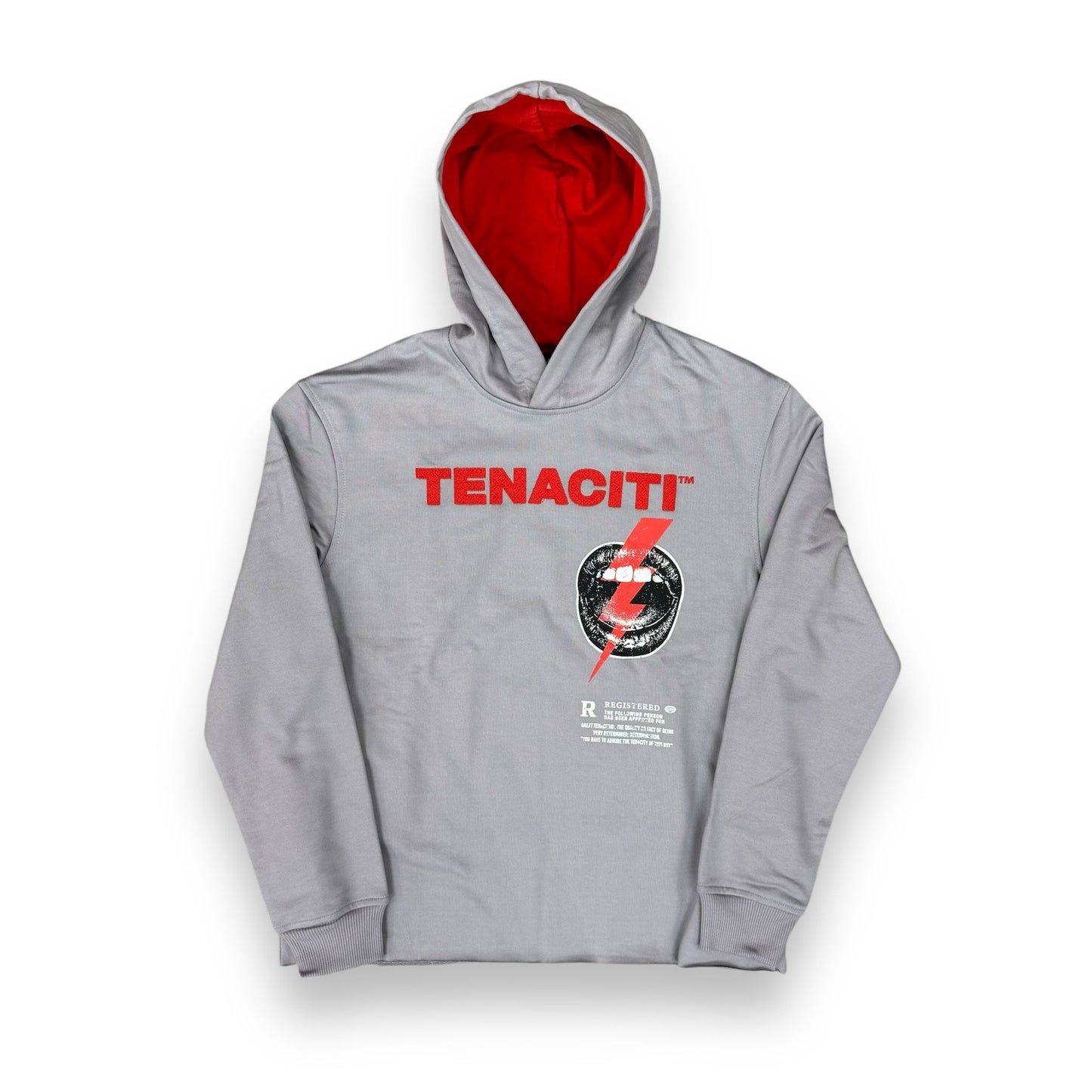 Tenaciti Rock Lips Grey Hoodie