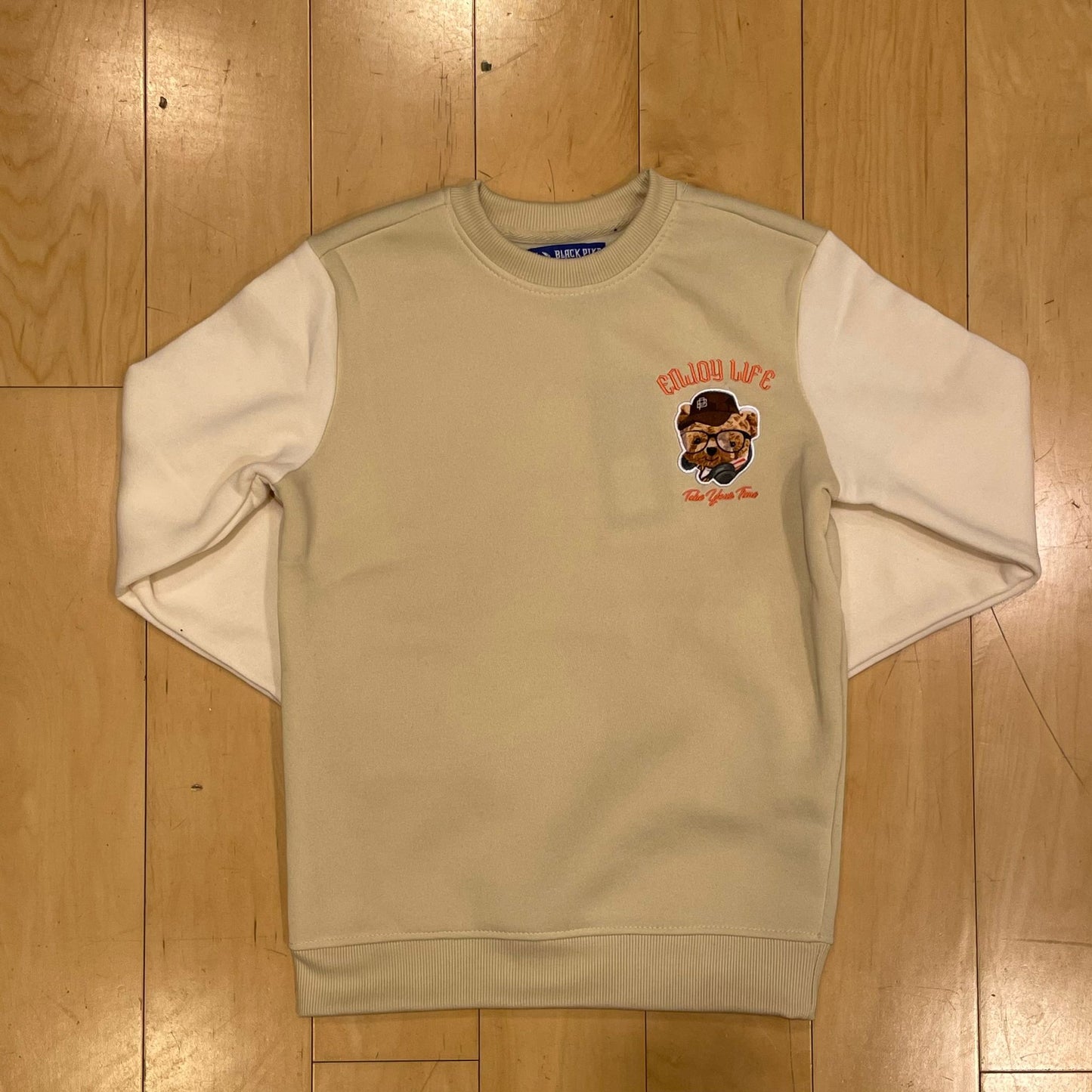 Black Pike Fleece Take Your Time Tan Crewneck Boy's