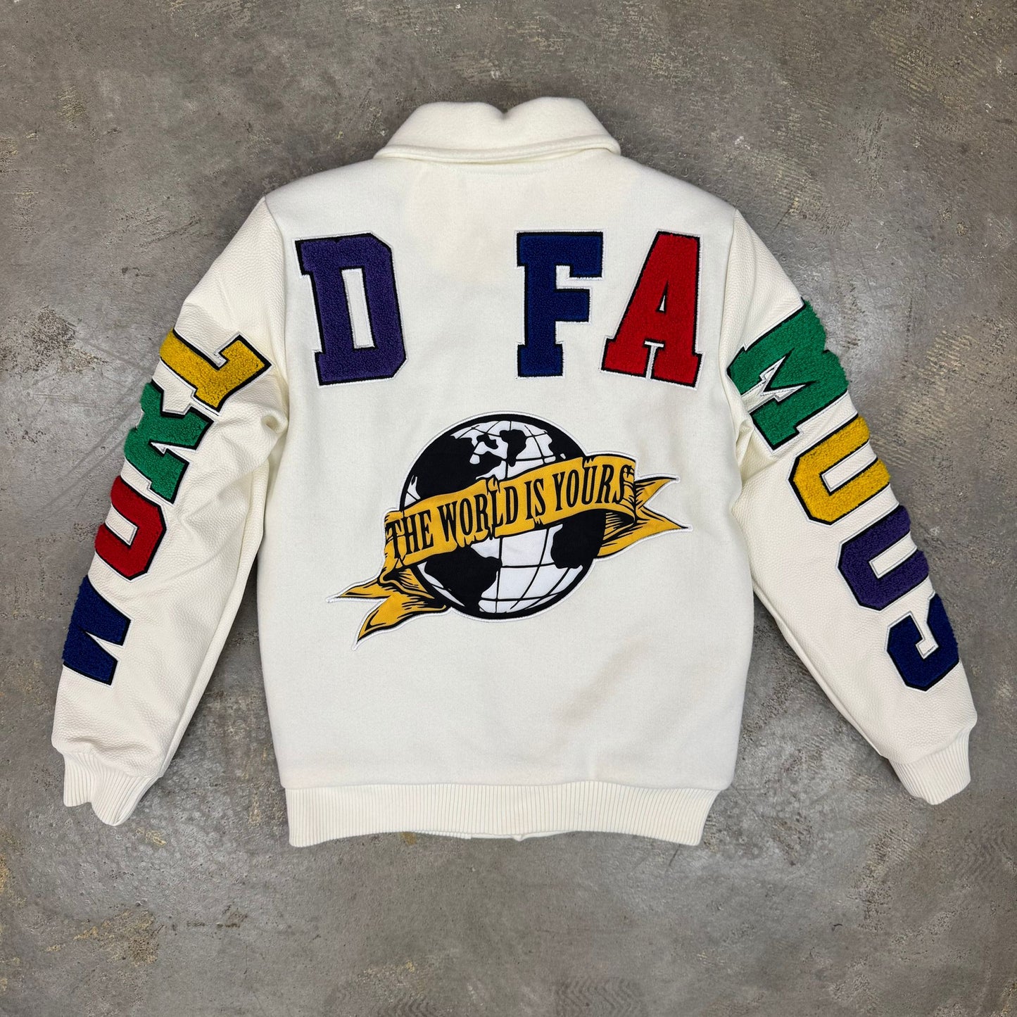 8ight Dstrkt The World Is Yours Natural Boy's Varsity Jacket