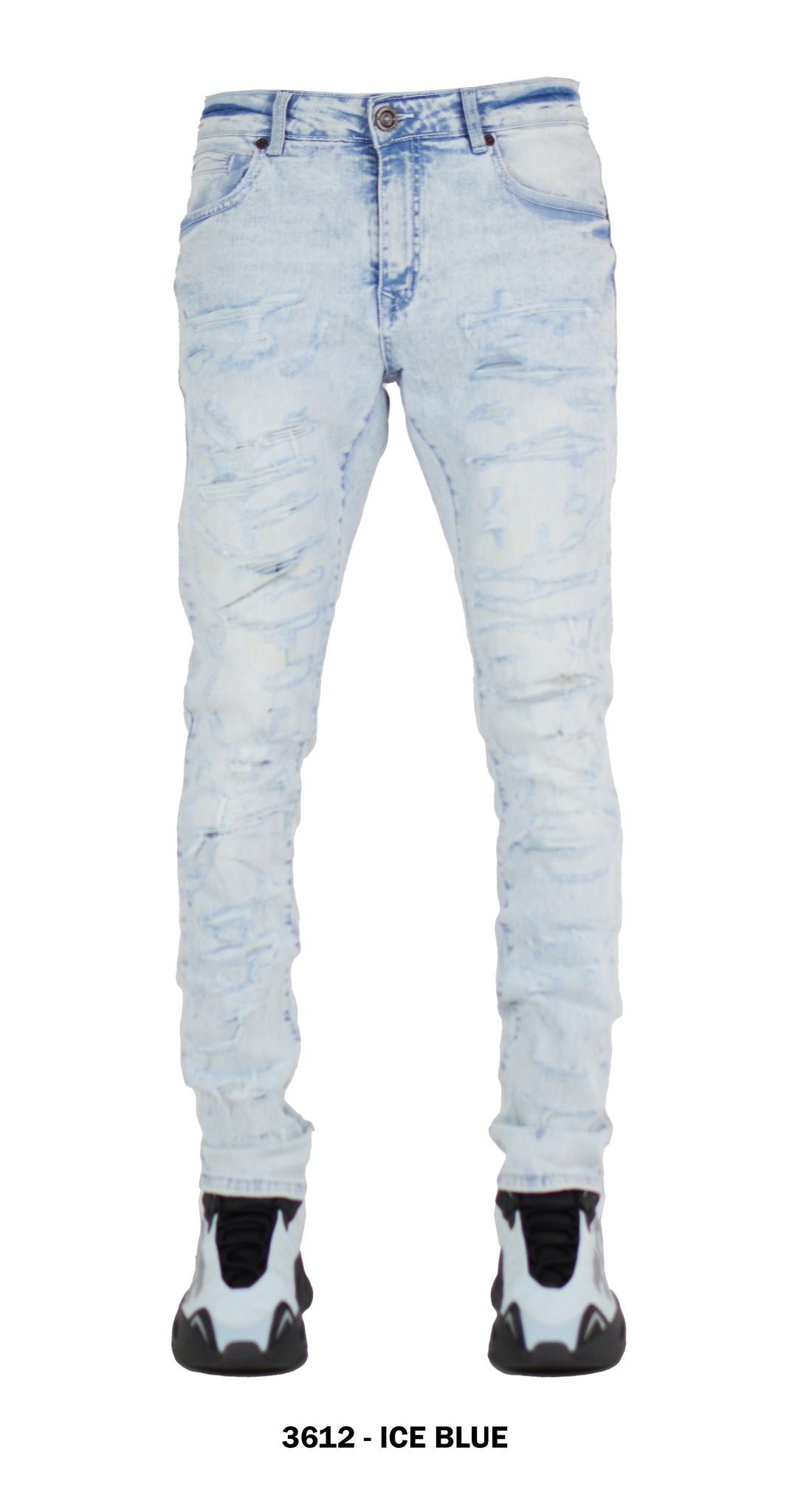 Focus Denim Distressed " Ice Blue " Jeans 3612