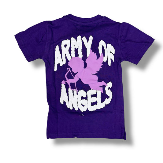Evolution Angels White T-Shirt Purple  Kids