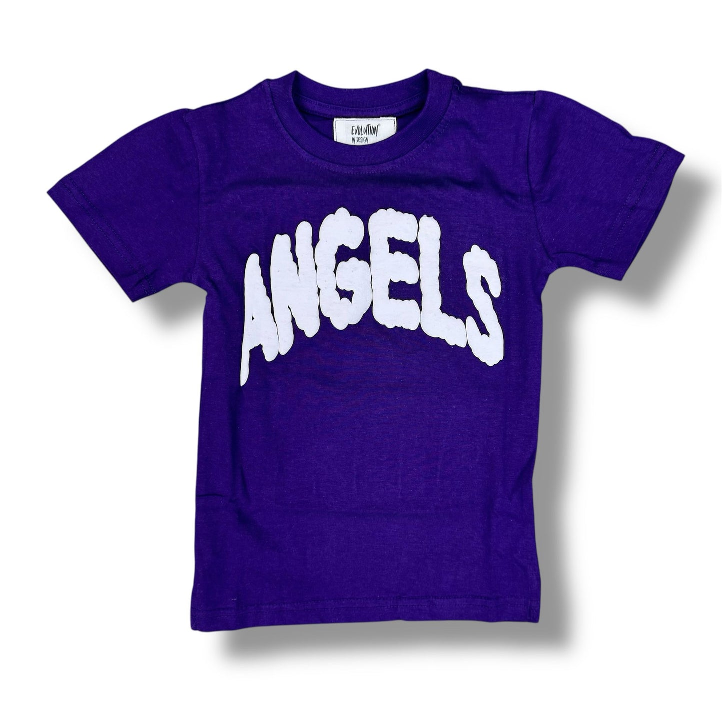 Evolution Angels White T-Shirt Purple Kids