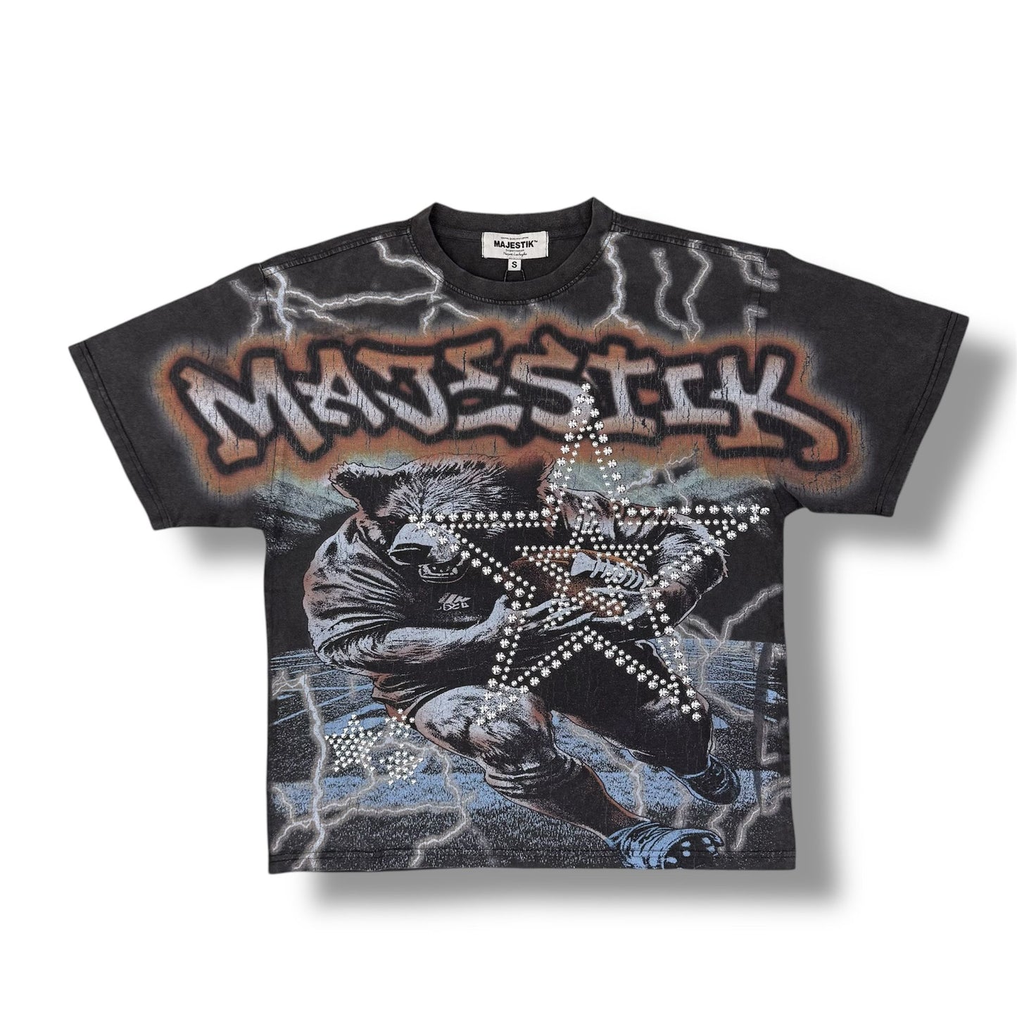 Majestik Bear Wide Receiver Black T-Shirt