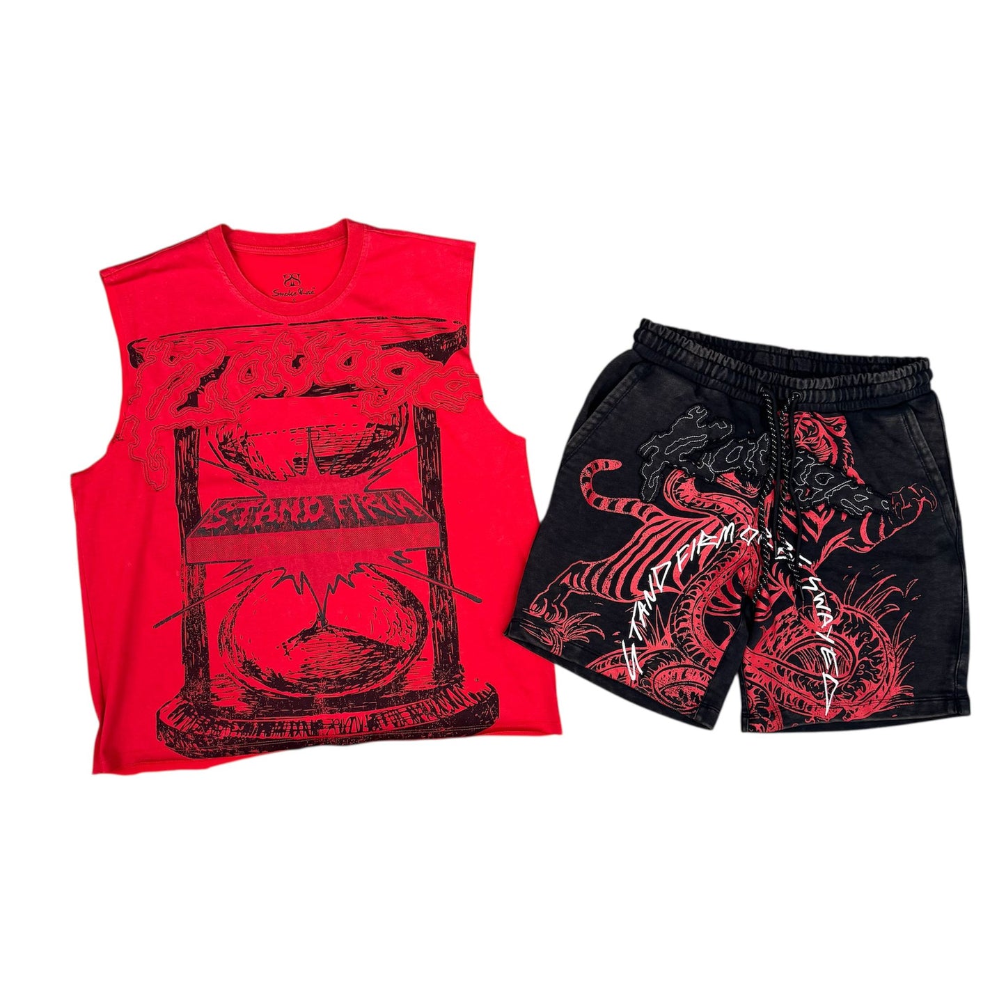 Smoke Rise Graphic Muscle Tank Short Set