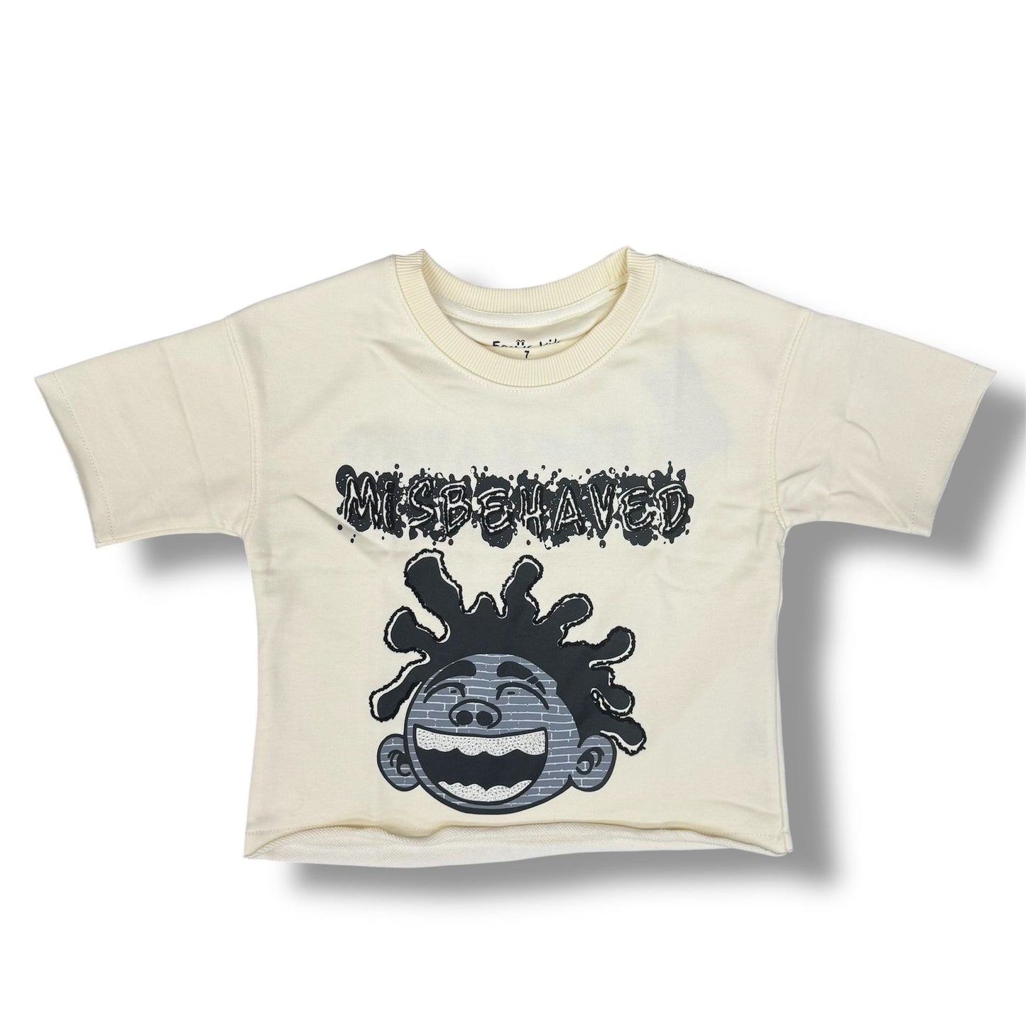 Focus Misbehaved Crop Ivory Tee Boys