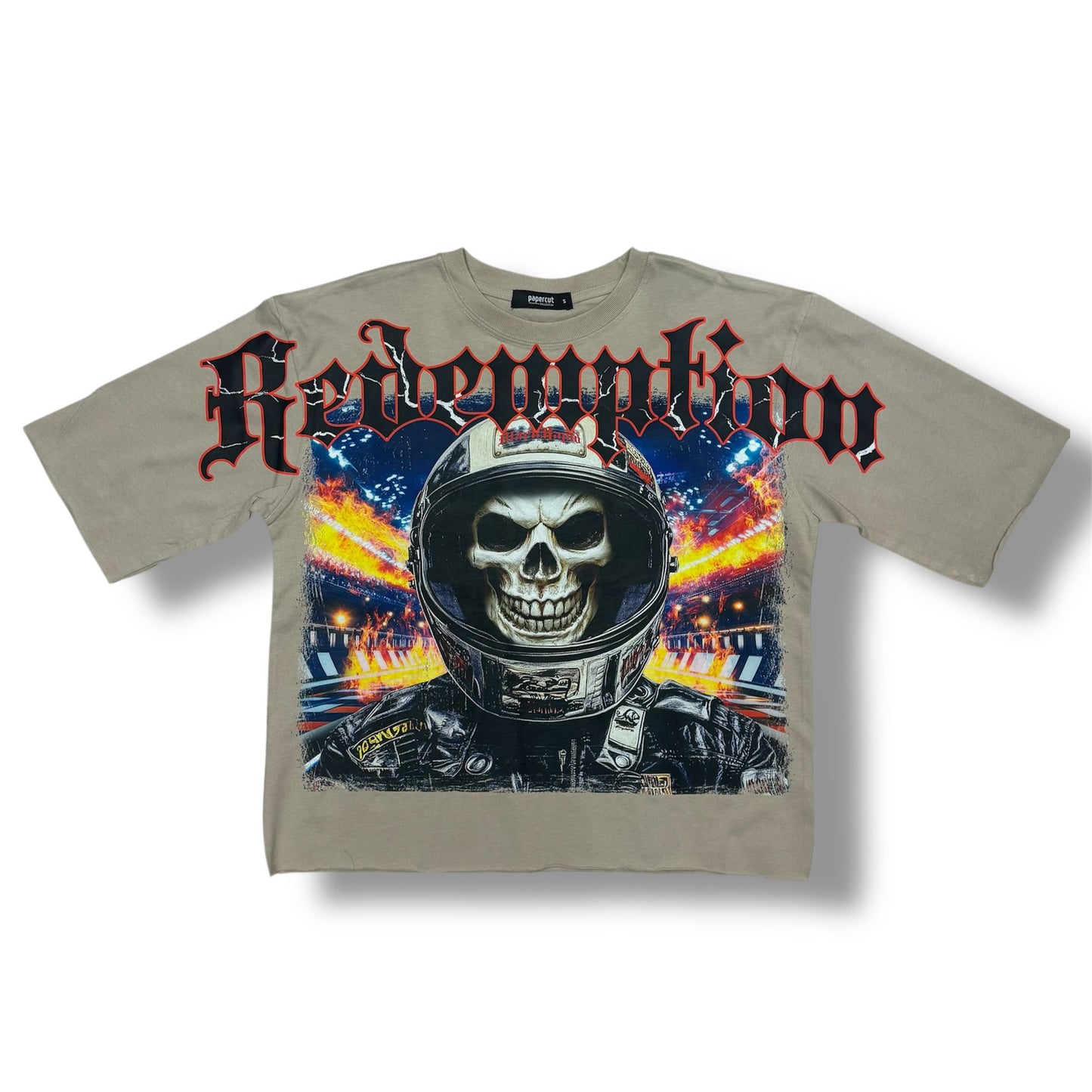 Papecut "Redemption " Tan Cropped T-Shirt