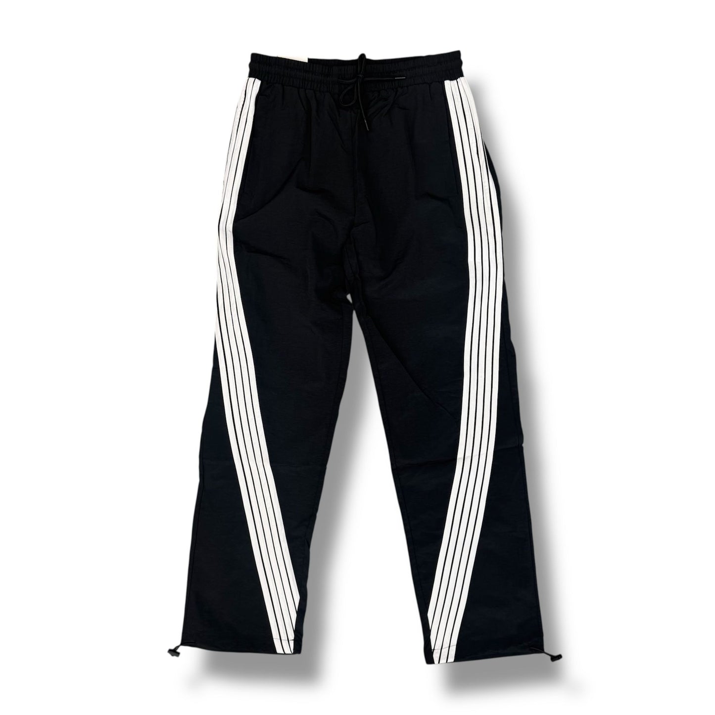 Rebel Minds Black / White Stripe Nylon Track Pants