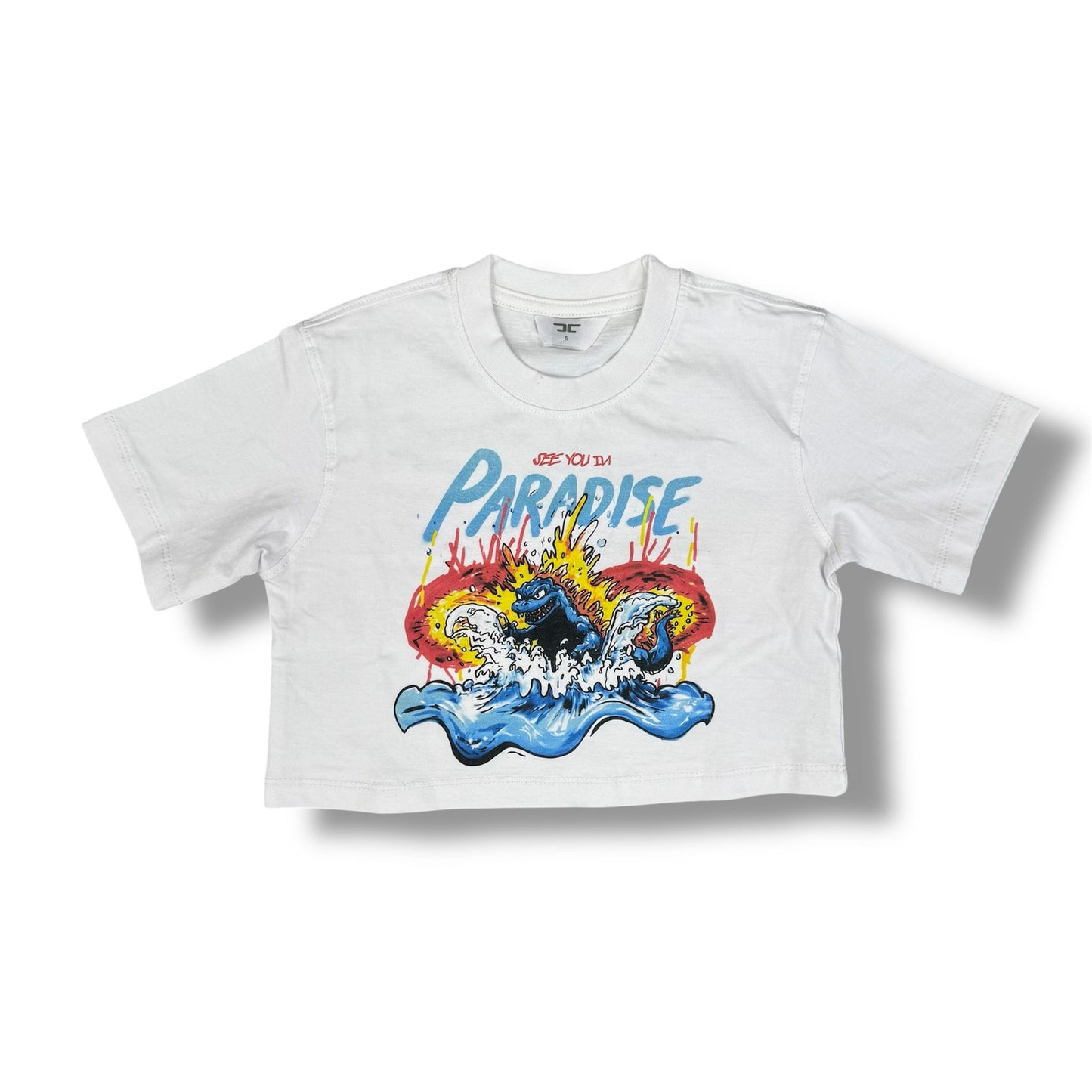 Jordan Craig Printed Cropped White T-Shirts Boy's
