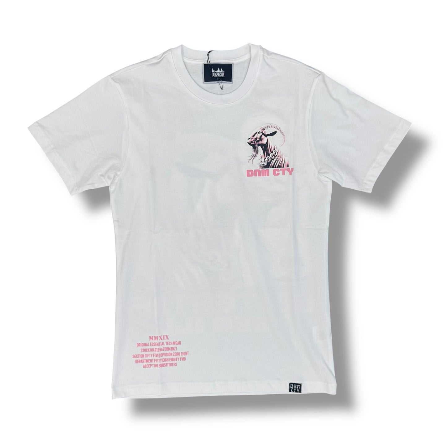 DENIMICITY GOATEST OF ALL STONED OUT WHITE T-SHIRT