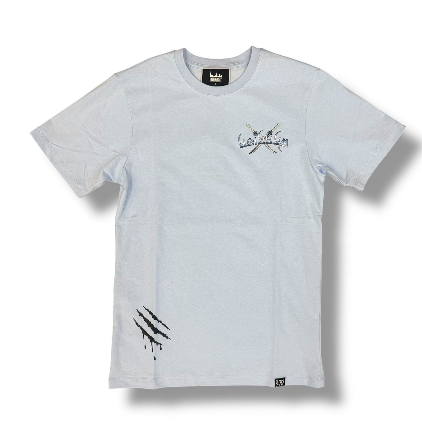 DENIMICITY WARRIOR OF THE SEAS STONED OUT BABY BLUE T-SHIRT