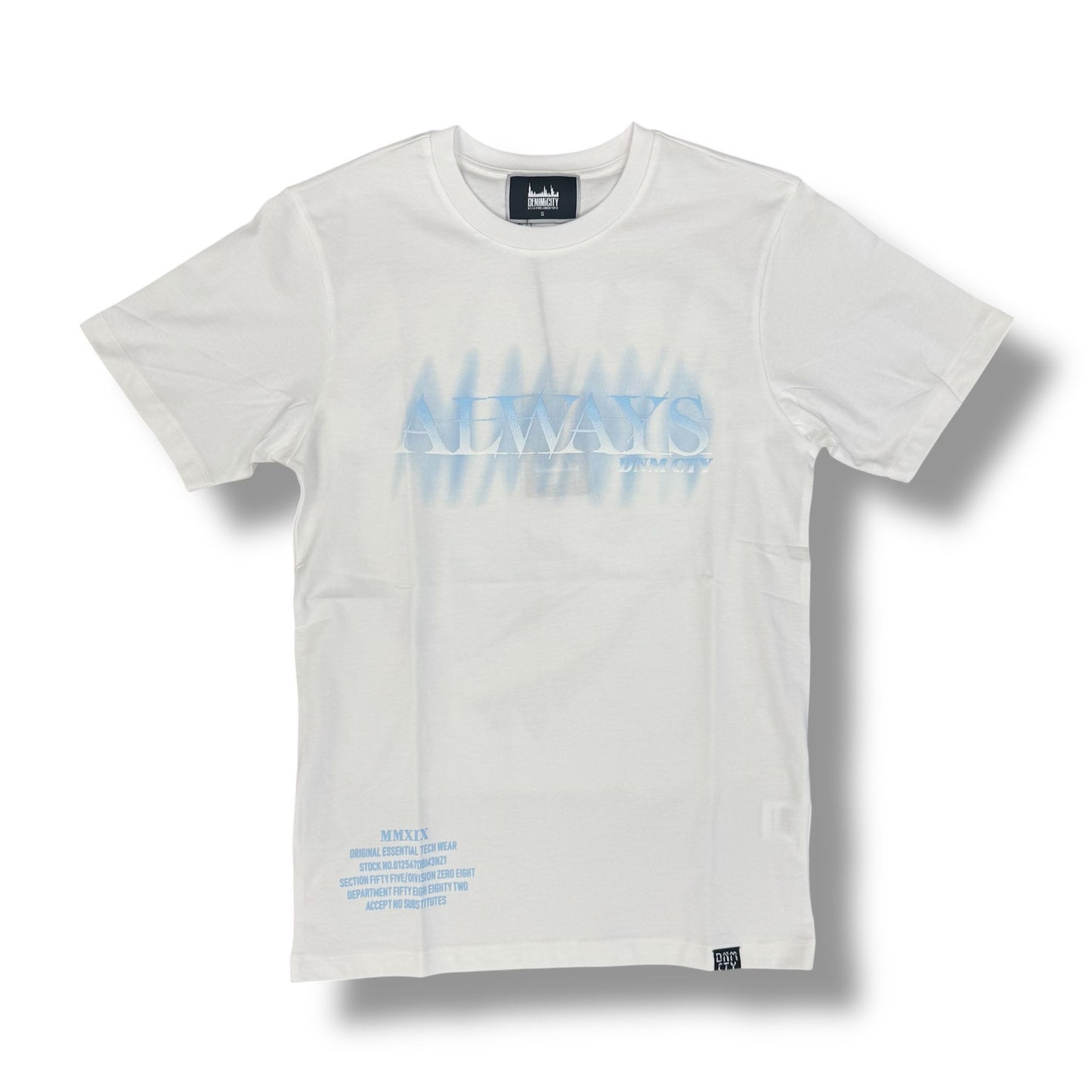 DENIMICITY ALWAYS FLING HIGH STINED OUT WHITE T-SHIRT