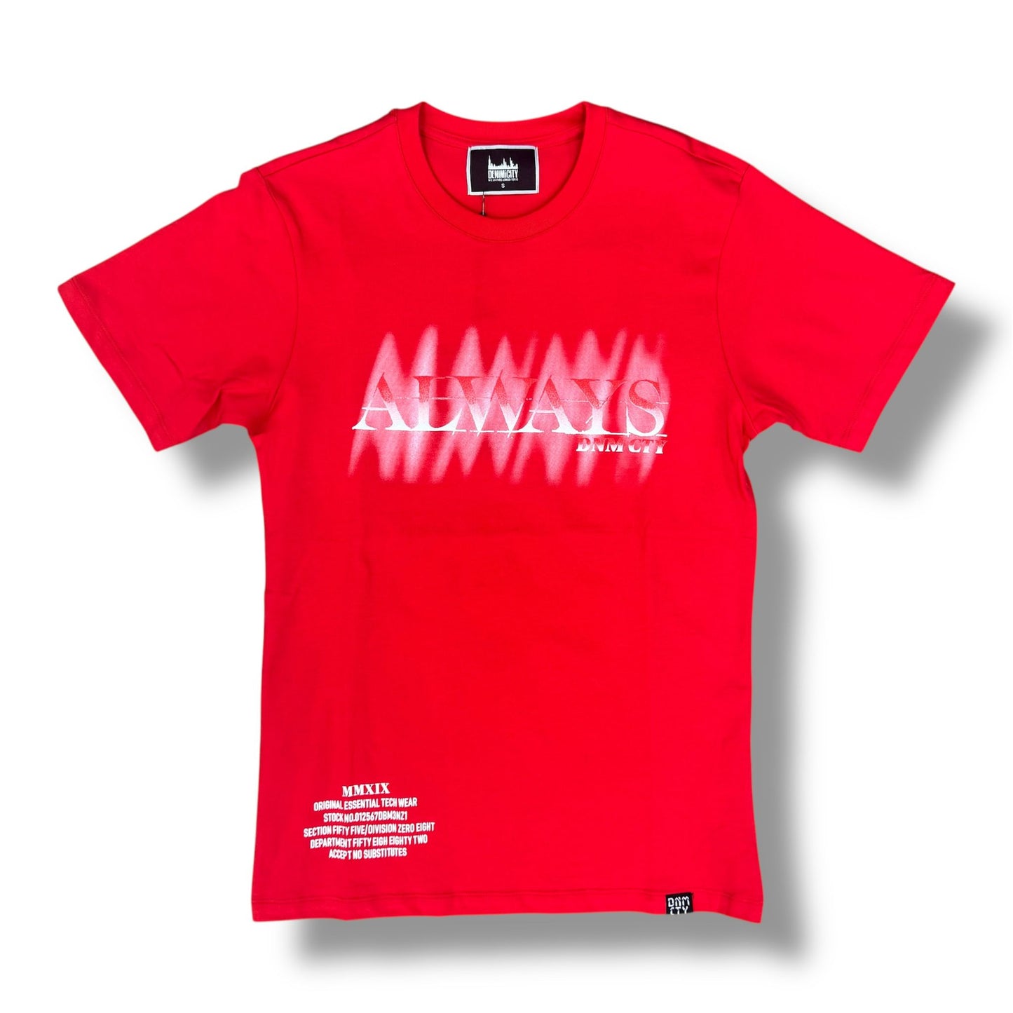 DENIMICITY ALWAYS FLING HIGH STINED OUT RED T-SHIRT