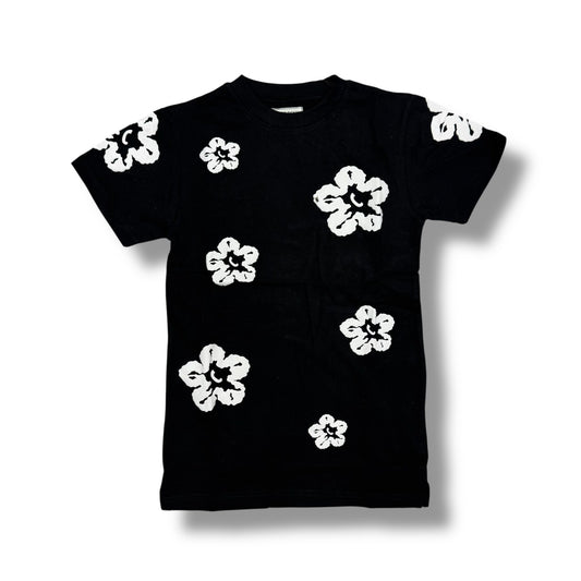 FWRD Tears Flowers Black T-Shirt Boy's