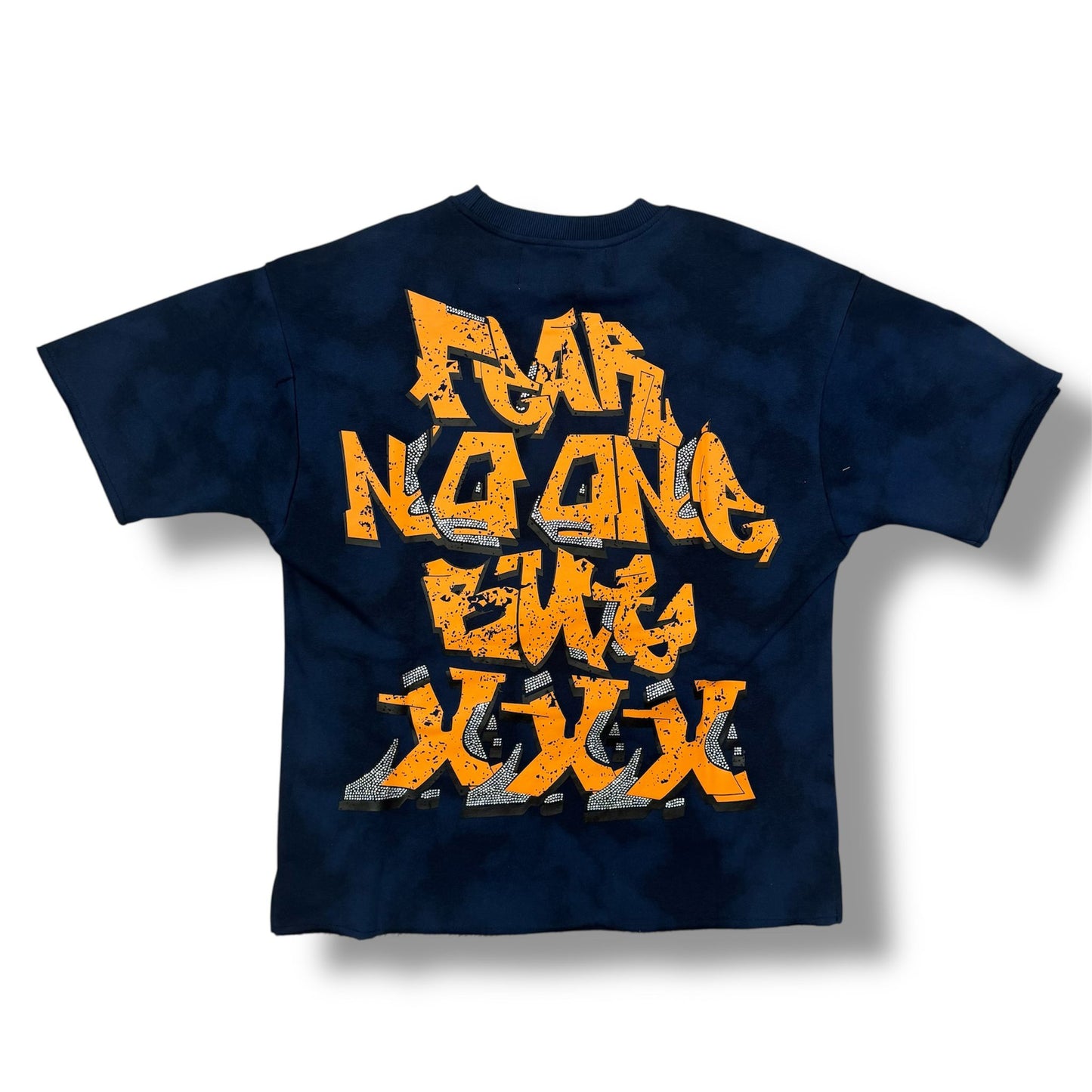 Bkys Fear Cropped Navy T-Shirt