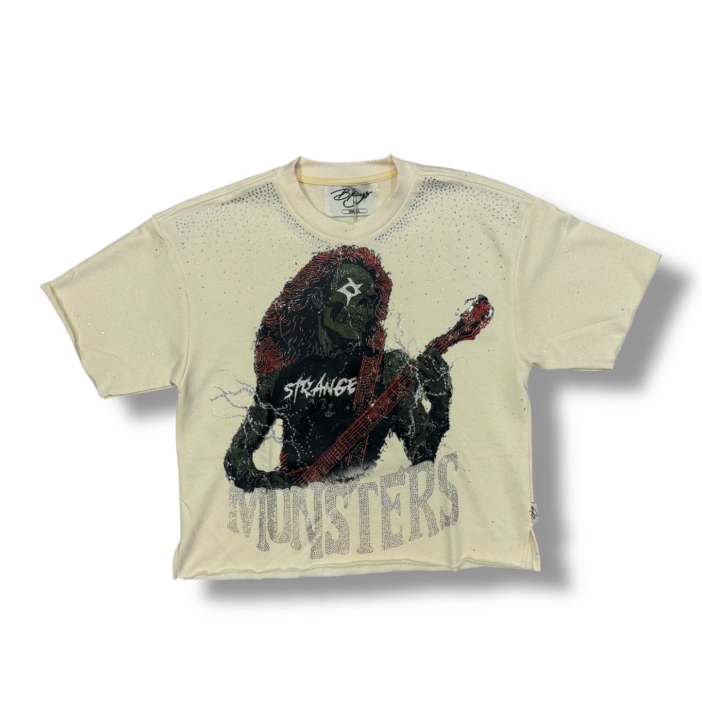 Bkys Monster Cropped Off White T-Shirt