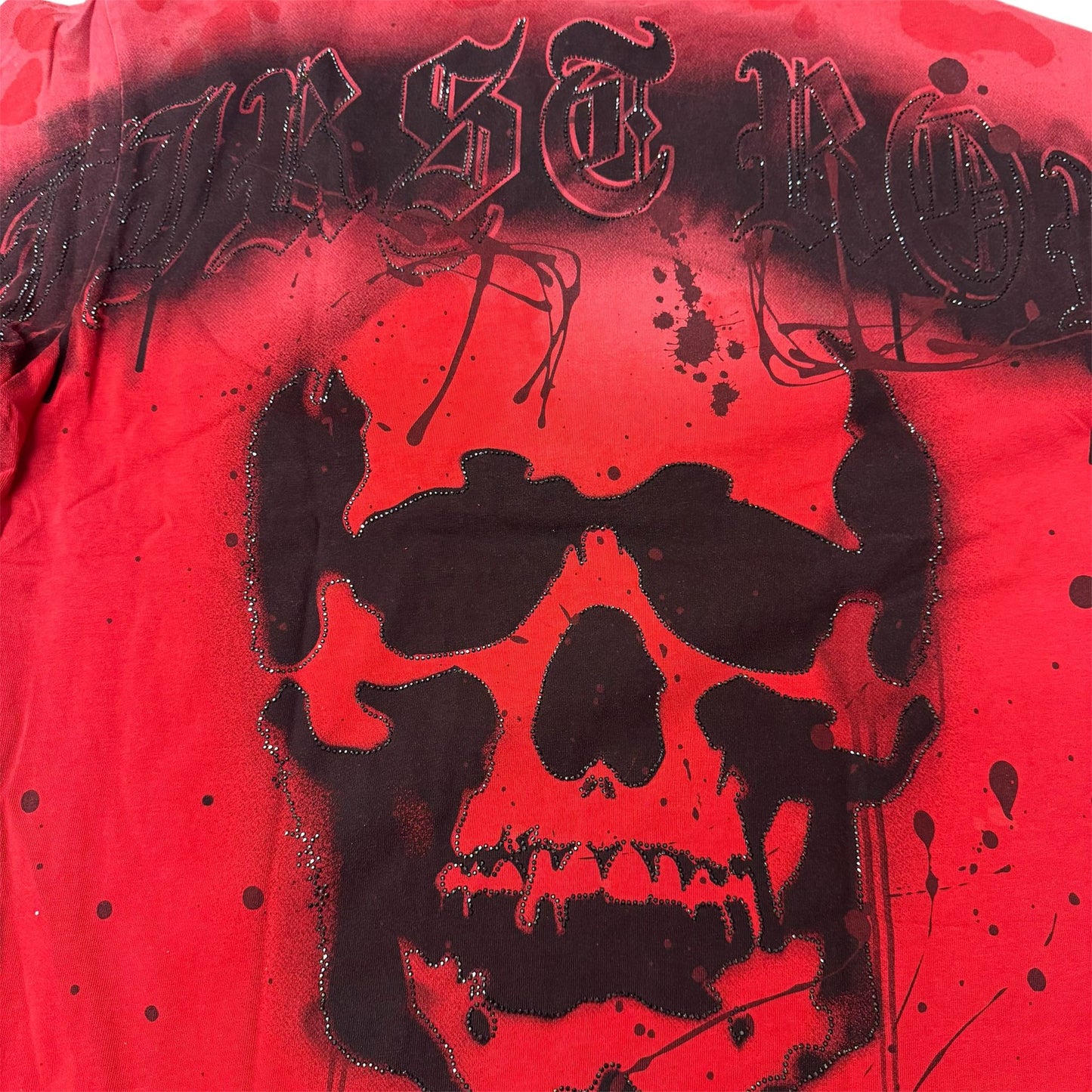First Row Skeleton Wash Red T-Shirt