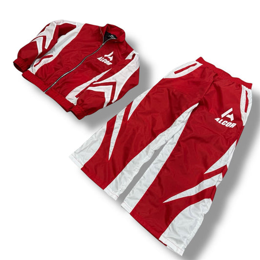 Alcor Nylon Baggy Jogger Set Red/White