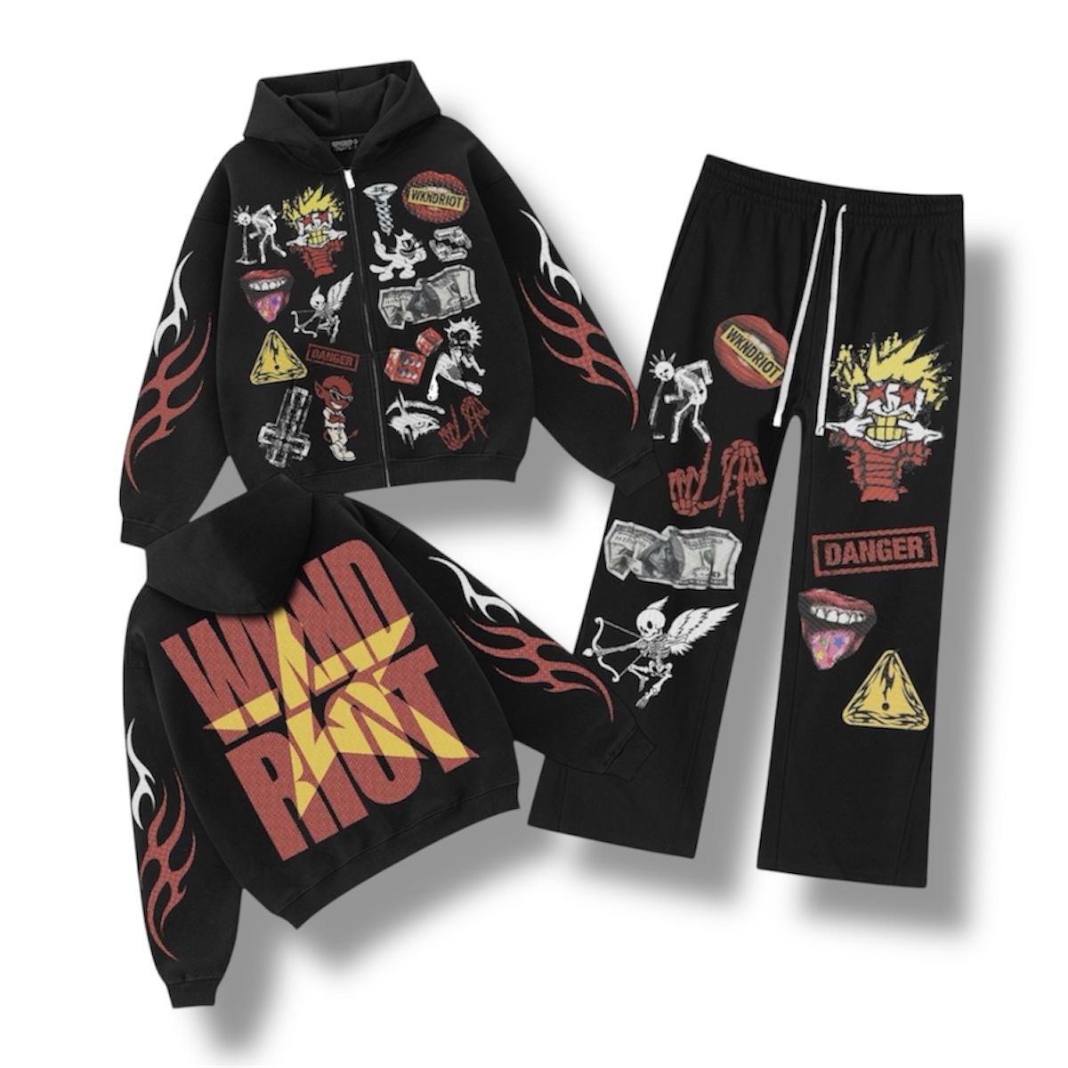 Wkdnriot Riot LifeStyle Black Jogger Set