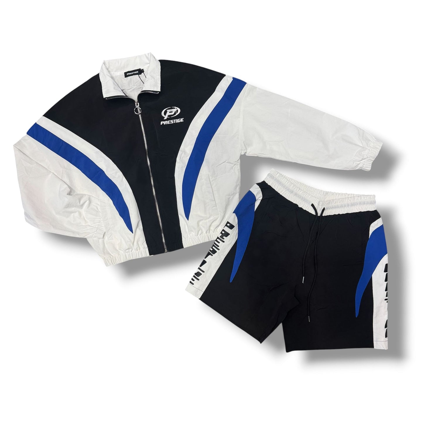 Prestige Collection Nylon Shorts Set Black White Blue