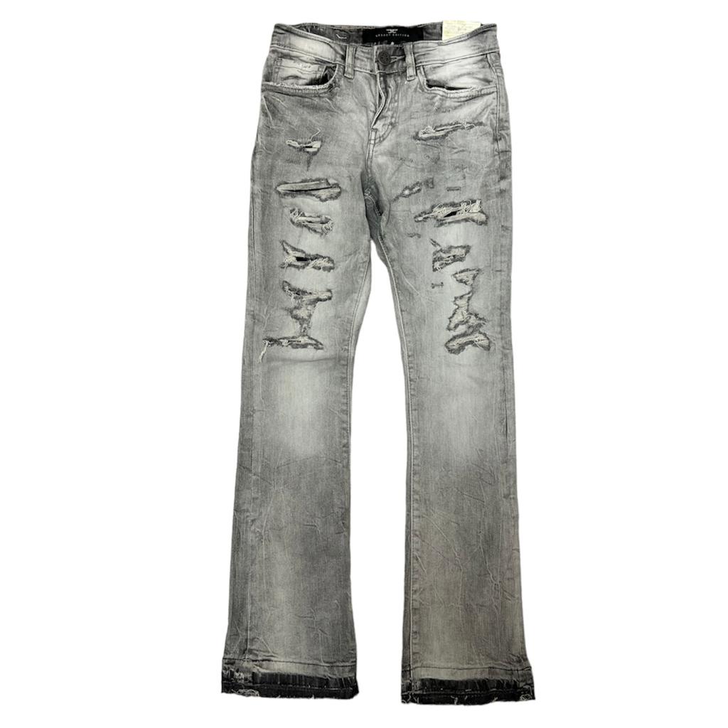 Jordan Craig Arctic Grey Flare Stacked Boys Denim
