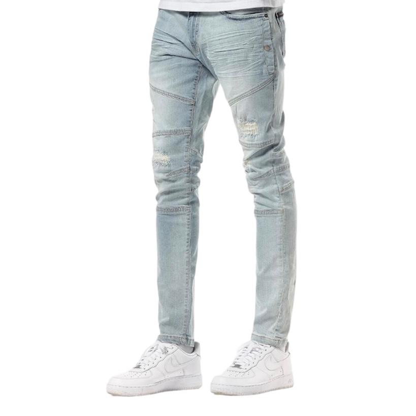 COPPER RIVET SIDE POCKET LIGHT BLUE JEANS