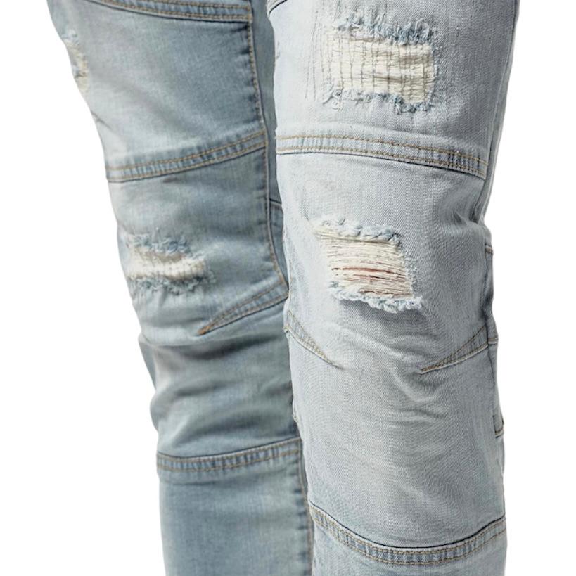 COPPER RIVET SIDE POCKET LIGHT BLUE JEANS