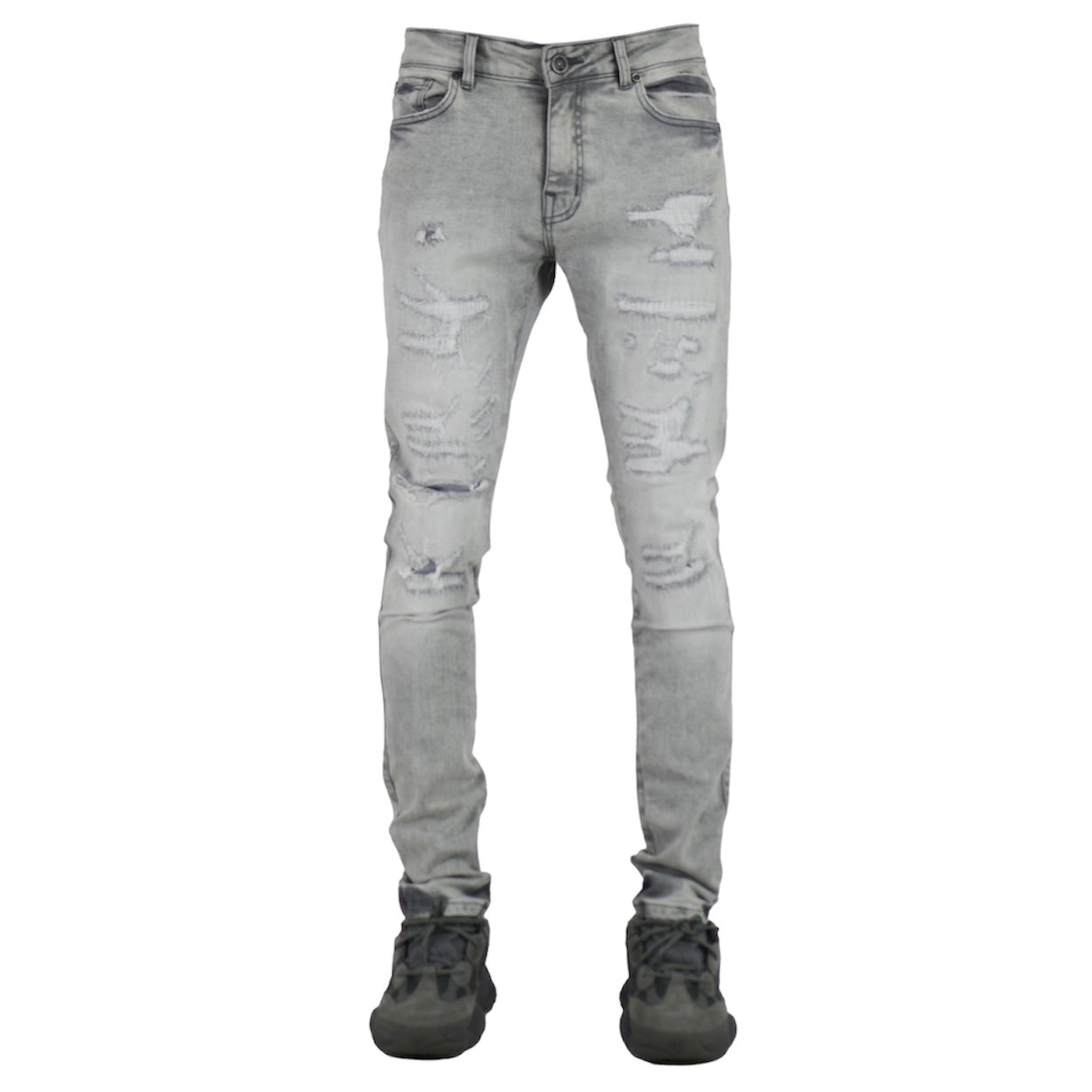 FOCUS DENIM DSTRSSD RIP&REPAIR GREY DENIM