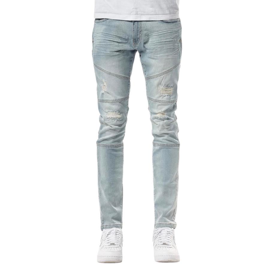 COPPER RIVET SIDE POCKET LIGHT BLUE JEANS