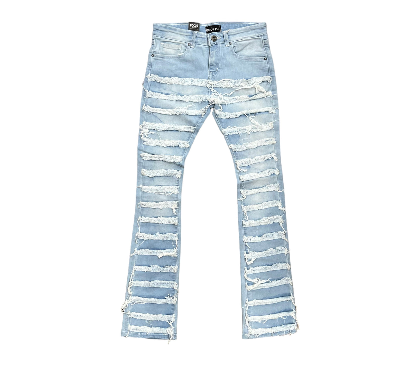 Focus Denim Arctic Stacked Flare Lt.Blue Boys