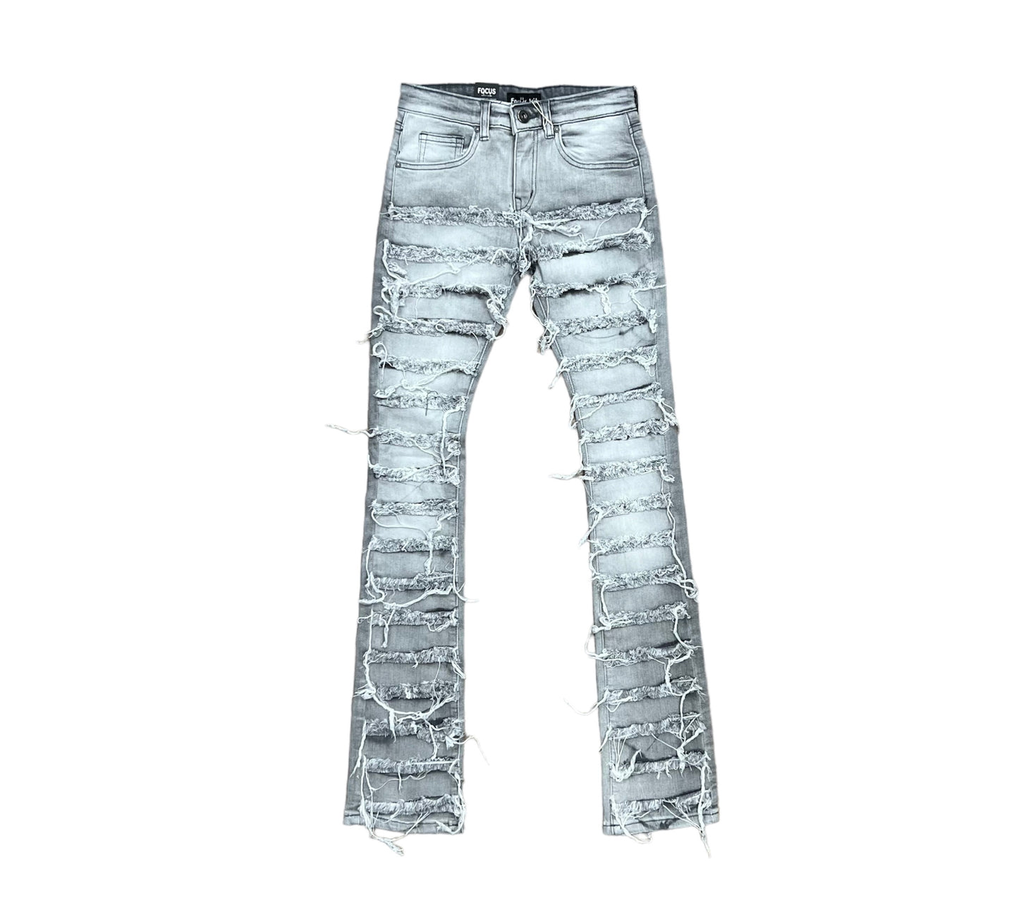 Focus Denim Wolf Stacked Flare Grey Boys