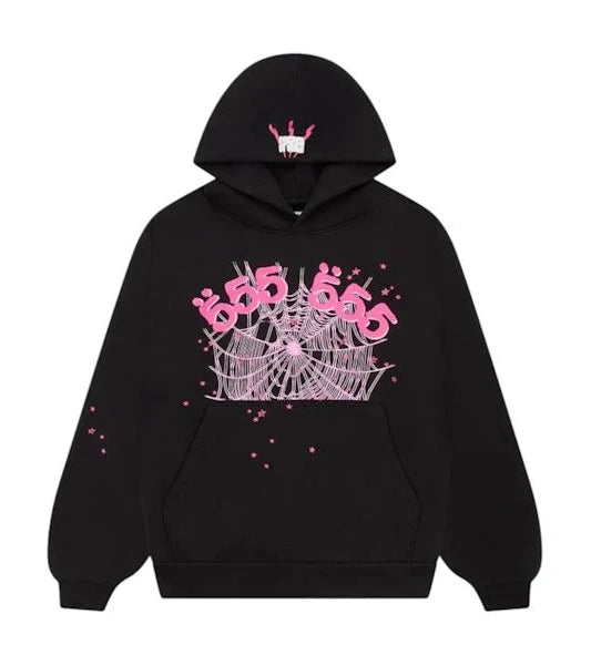 Sp5der Angel Number Hoodie Black