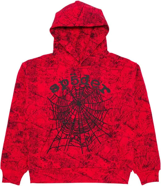 Spider Sp5der OG Tree Camo Hoodie Red