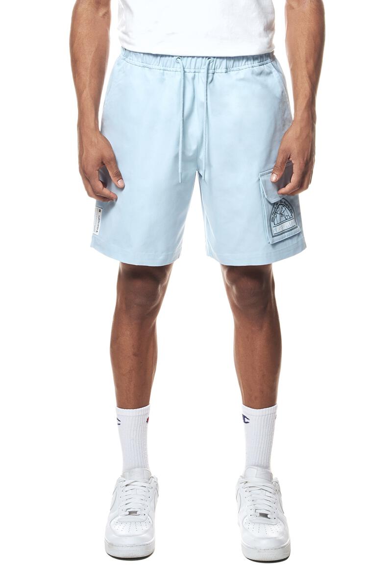 Smoke Rise Printed Pitstop Polished Twill Short Light Blue