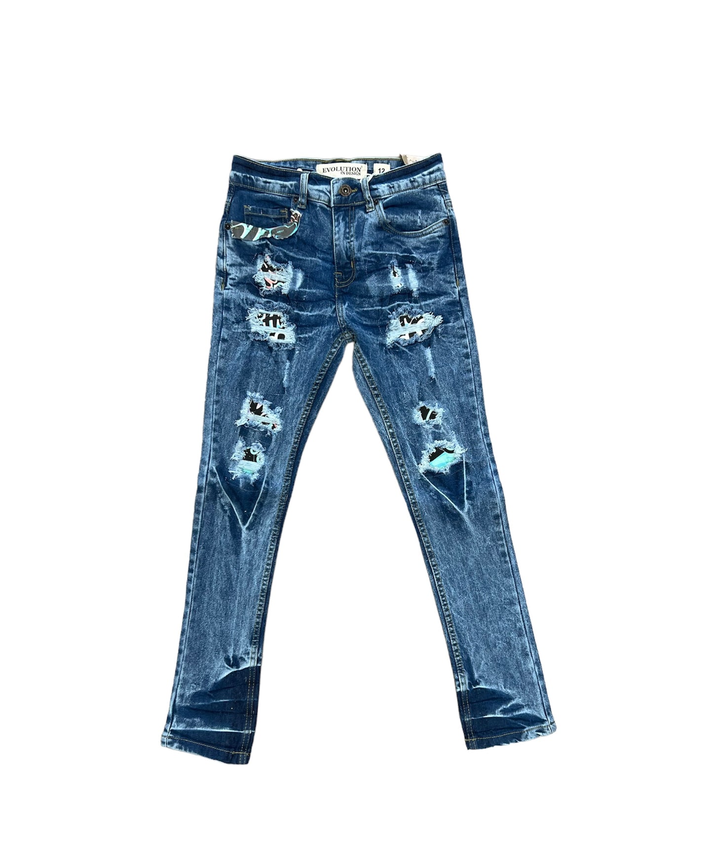 EVOLUTION RPATCH DENIM BOYS S.BLUE JEANS