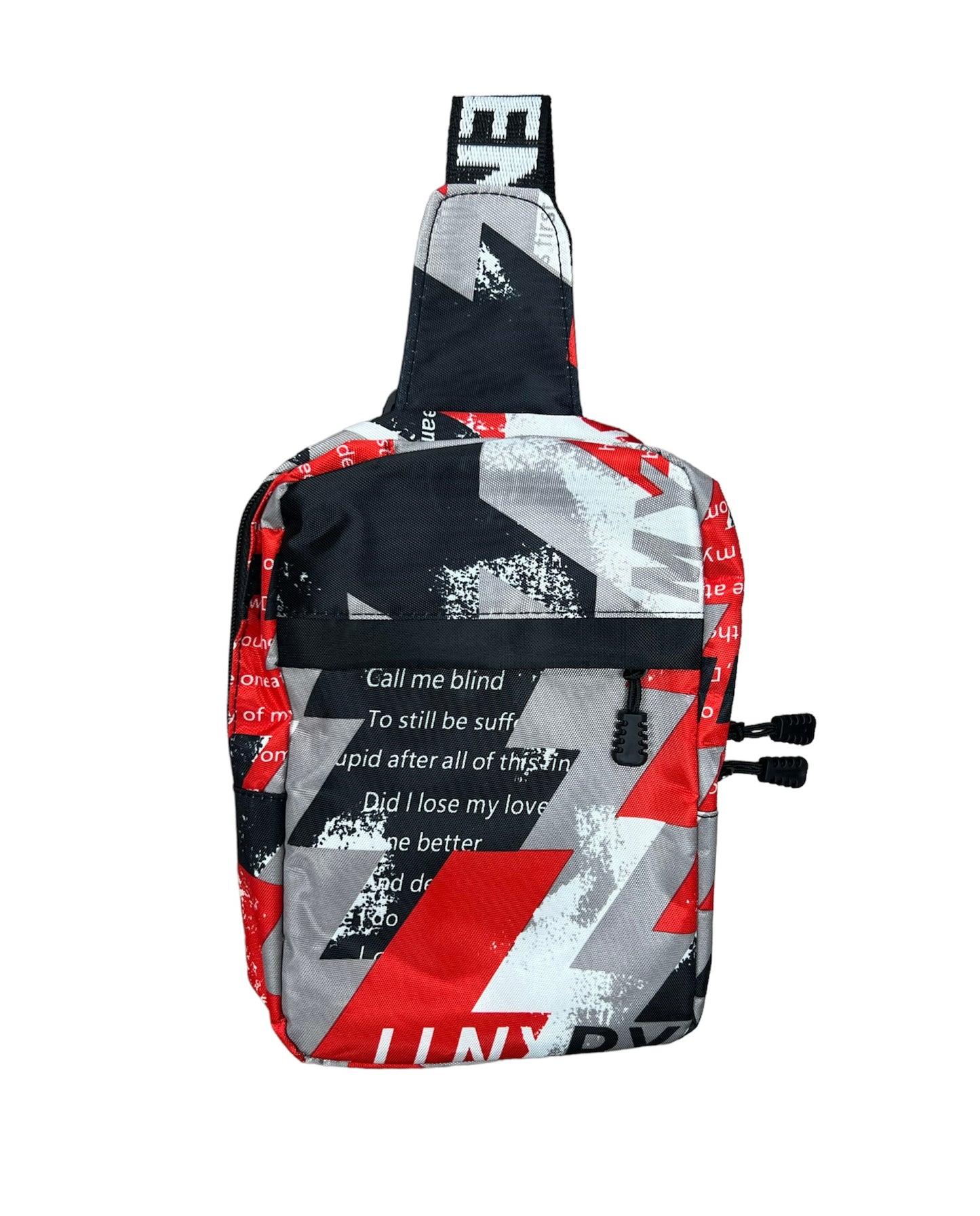 CROSS BODY RED/BLACK&SILVER BAG