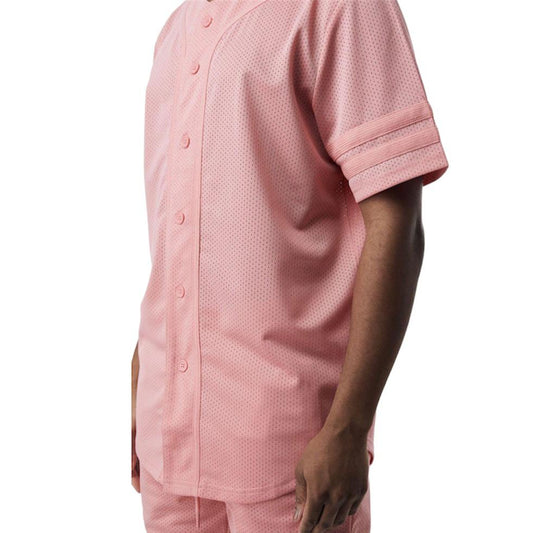 Rebel Minds Mesh Baseball Dusty Pink Jersey