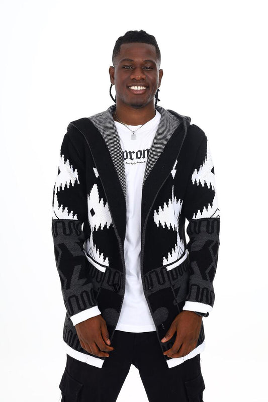 Black Pharaoh Black/Grey Long Sweater