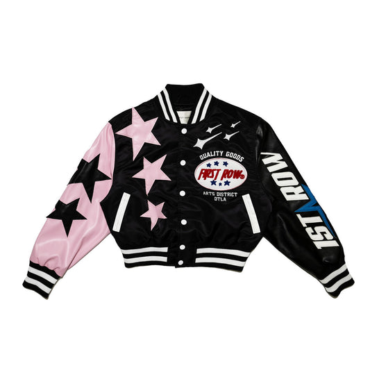 First Row Stars "Black Women's Varsity Jacket"